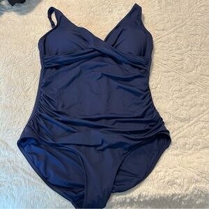 NipTuck Swim Blue One-Piece Swimsuit Sz US 12 Beach Swimming Vacation Resort